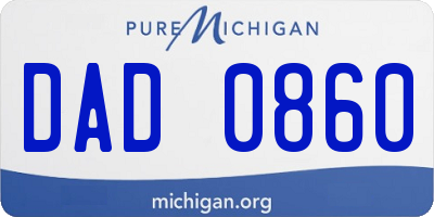 MI license plate DAD0860
