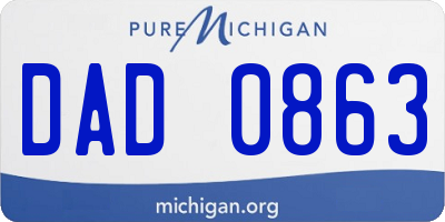 MI license plate DAD0863