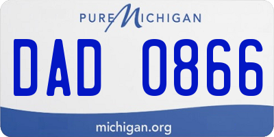 MI license plate DAD0866