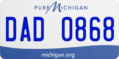 MI license plate DAD0868