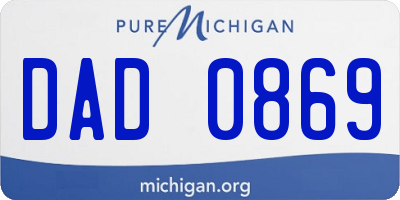 MI license plate DAD0869