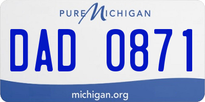 MI license plate DAD0871