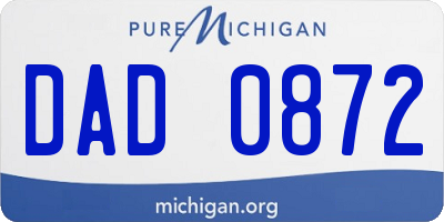 MI license plate DAD0872