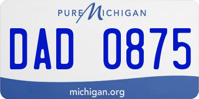 MI license plate DAD0875