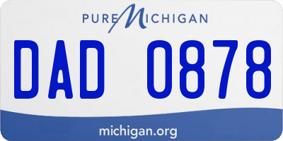 MI license plate DAD0878