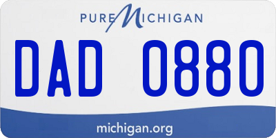 MI license plate DAD0880