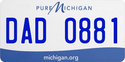 MI license plate DAD0881