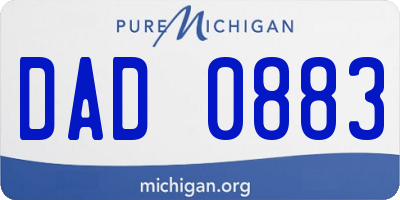 MI license plate DAD0883