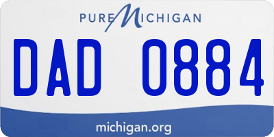 MI license plate DAD0884