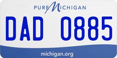 MI license plate DAD0885