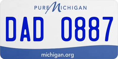 MI license plate DAD0887