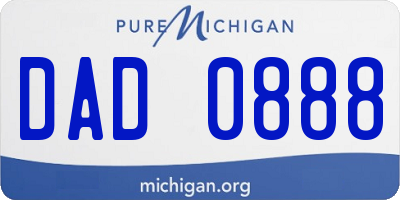 MI license plate DAD0888