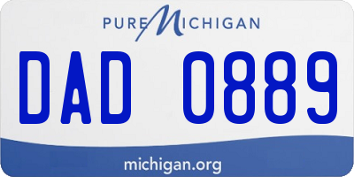 MI license plate DAD0889