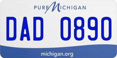 MI license plate DAD0890