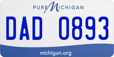 MI license plate DAD0893