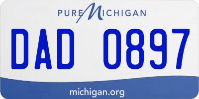 MI license plate DAD0897