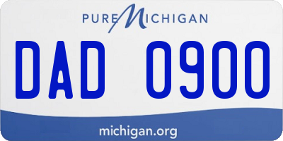 MI license plate DAD0900