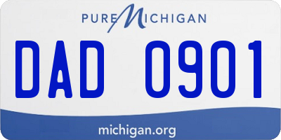 MI license plate DAD0901