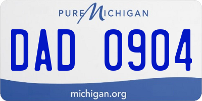 MI license plate DAD0904
