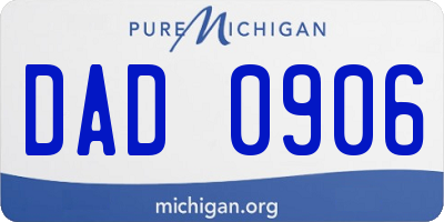 MI license plate DAD0906