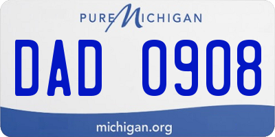 MI license plate DAD0908
