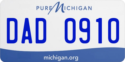 MI license plate DAD0910