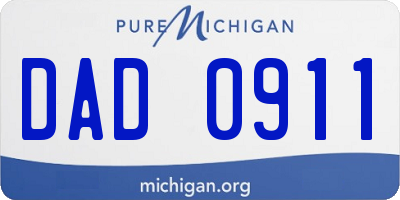 MI license plate DAD0911