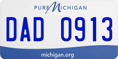 MI license plate DAD0913