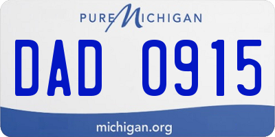 MI license plate DAD0915