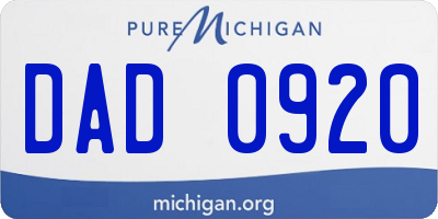 MI license plate DAD0920