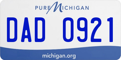 MI license plate DAD0921