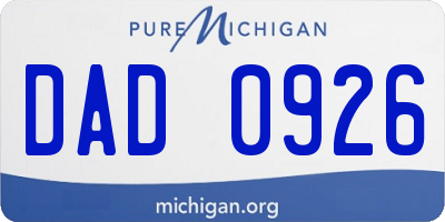 MI license plate DAD0926