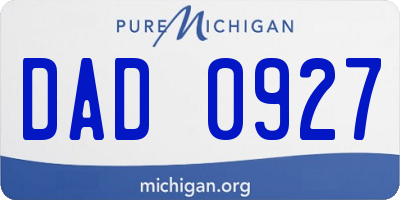 MI license plate DAD0927