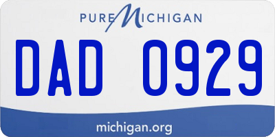 MI license plate DAD0929