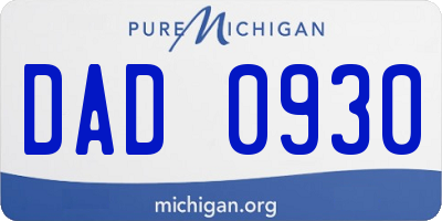 MI license plate DAD0930