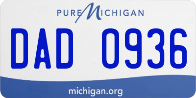 MI license plate DAD0936