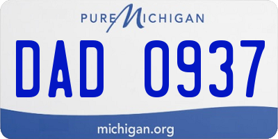 MI license plate DAD0937