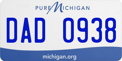 MI license plate DAD0938