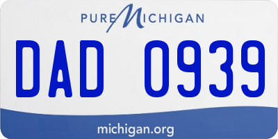 MI license plate DAD0939
