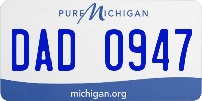 MI license plate DAD0947