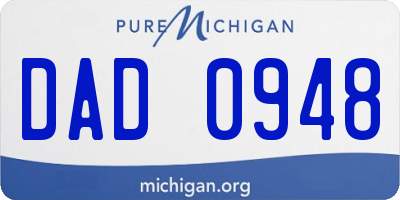 MI license plate DAD0948
