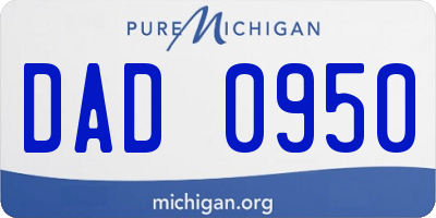 MI license plate DAD0950