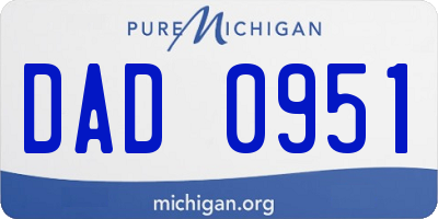 MI license plate DAD0951