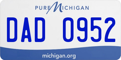 MI license plate DAD0952