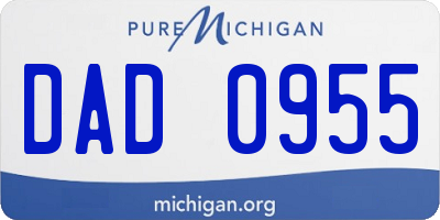 MI license plate DAD0955