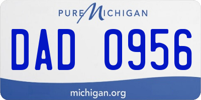 MI license plate DAD0956