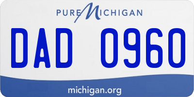MI license plate DAD0960