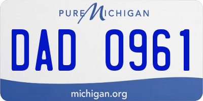 MI license plate DAD0961