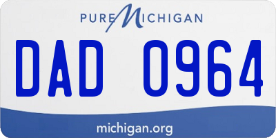 MI license plate DAD0964