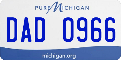 MI license plate DAD0966